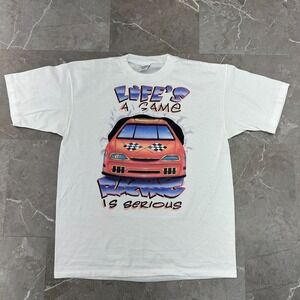 90s Vintage Nascar Racing Graphic Tee Mens XL Short Sleeve Lifes a Game